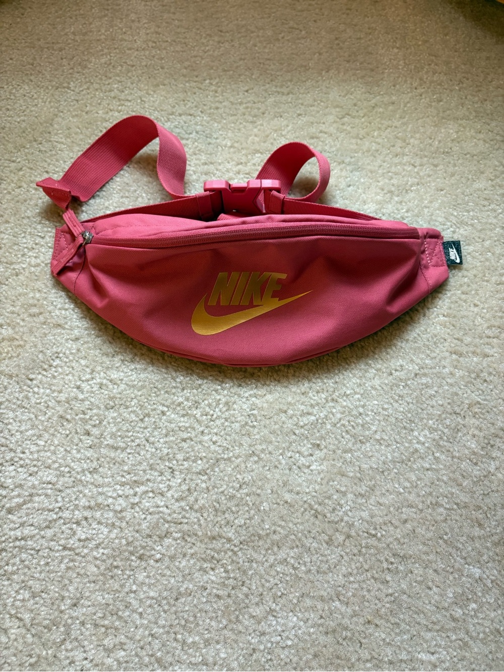 Nike Pink Waist Pack with Gold Logo